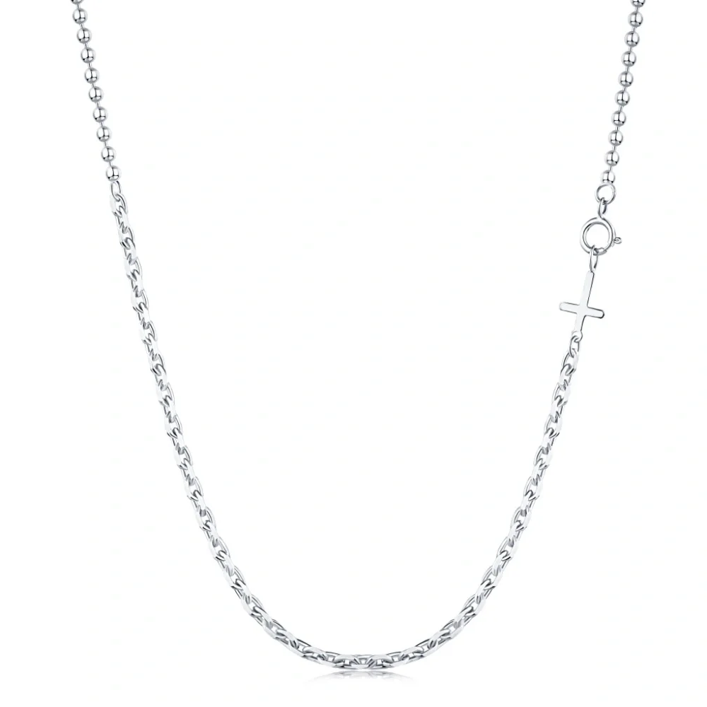 Sterling Silver 925 Tiny Cross Dainty Necklace - Picture 1 of 4